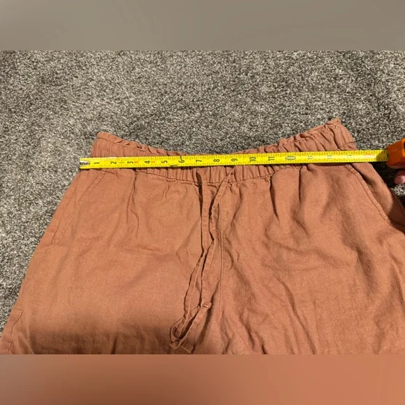 Gap Factory Casual Rustic Orange Linen Women's Shorts - Picture 8 of 10